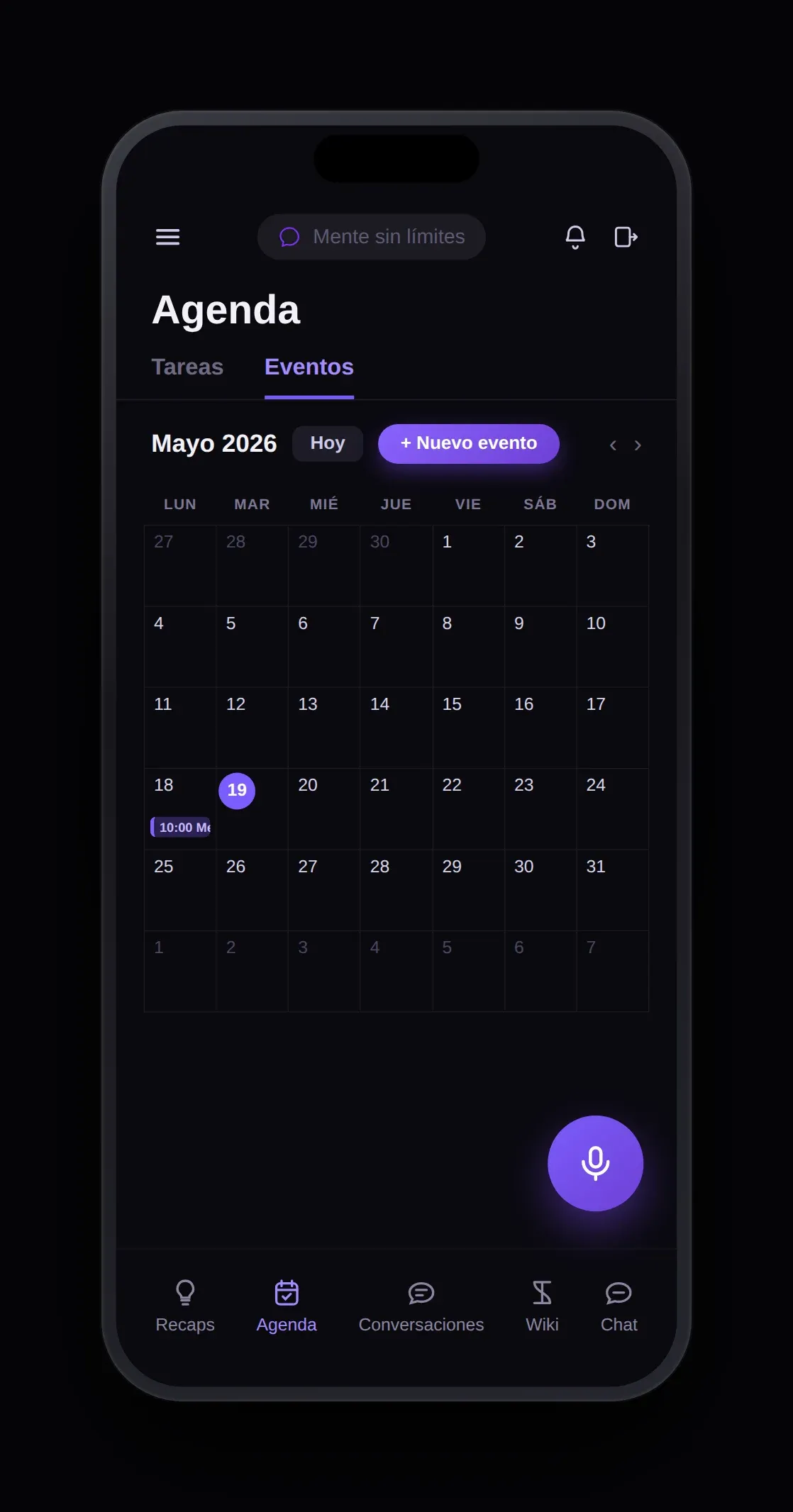 Smart agenda screen