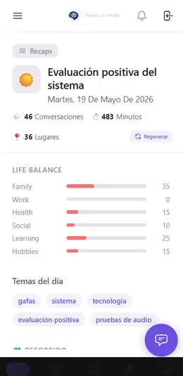 Life balance screen